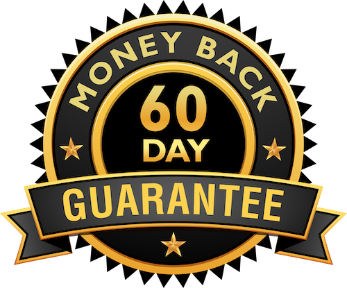 60 day money back guarantee seal.